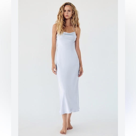 Zara Dresses & Skirts - Zara Powder Blue Strappy Slip Dress | L
